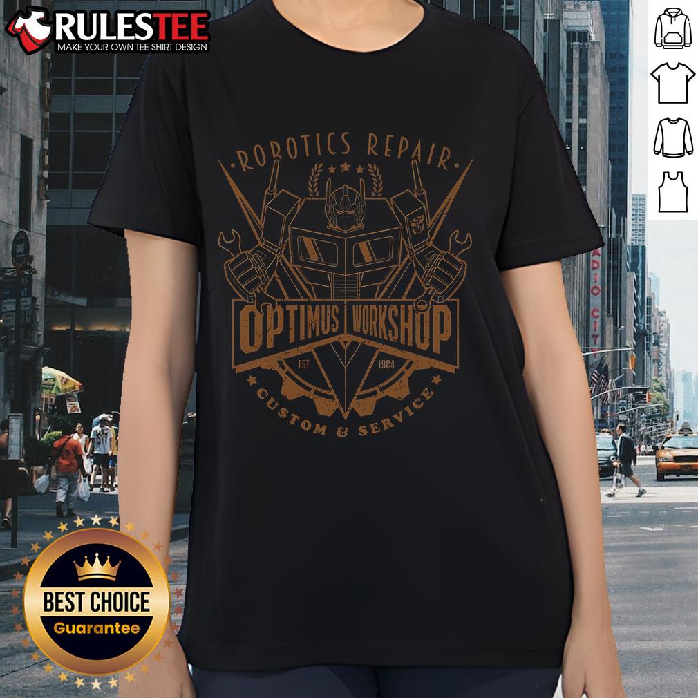 Awesome Robotics Repair Optimus Workshop Custom & Service T-Shirt - Image 3