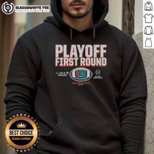 Alternative view of Good Miami Hurricanes Football 2025 CFP Playoff First Round Winner T-Shirt