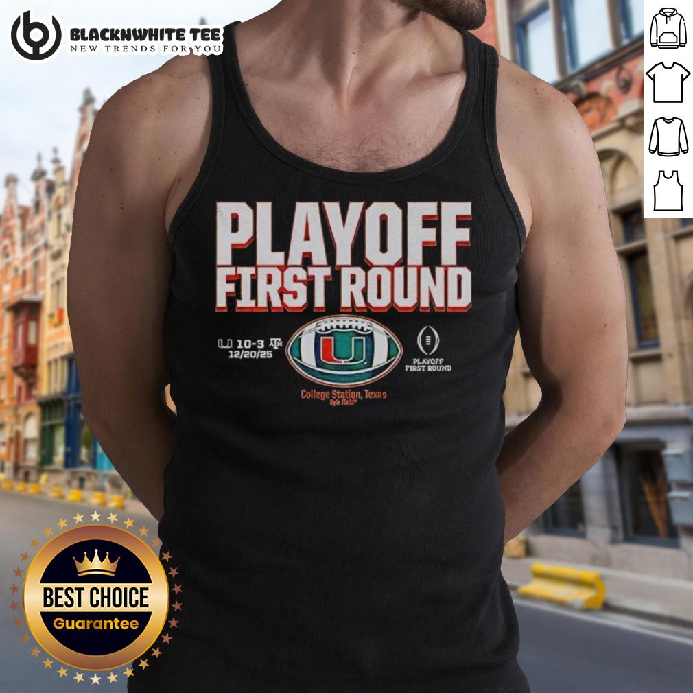 Good Miami Hurricanes Football 2025 CFP Playoff First Round Winner T-Shirt - Image 4
