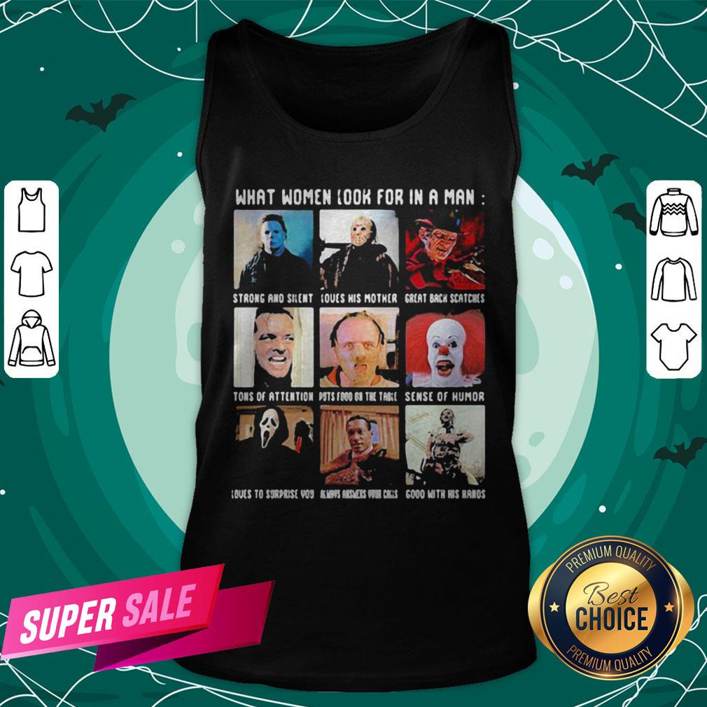 Halloween What Women Look For In A Man Strong And Silent Love His Mother Great Black Fathers Shirt - Image 3