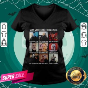 Alternative view of Halloween What Women Look For In A Man Strong And Silent Love His Mother Great Black Fathers Shirt