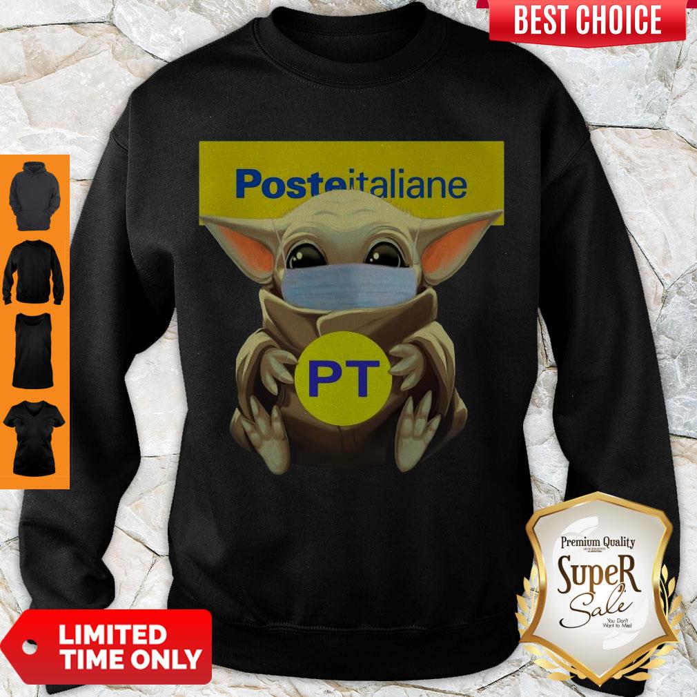 Nice Baby Yoda Face Mask Hug Poste Italiane Shirt - Image 3