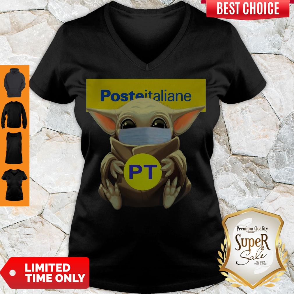 Nice Baby Yoda Face Mask Hug Poste Italiane Shirt - Image 5