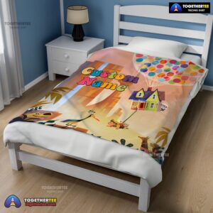 Alternative view of Official Disney Pixar Up With Our Balloons And Sky With House Movie Blanket Customize Blanket
