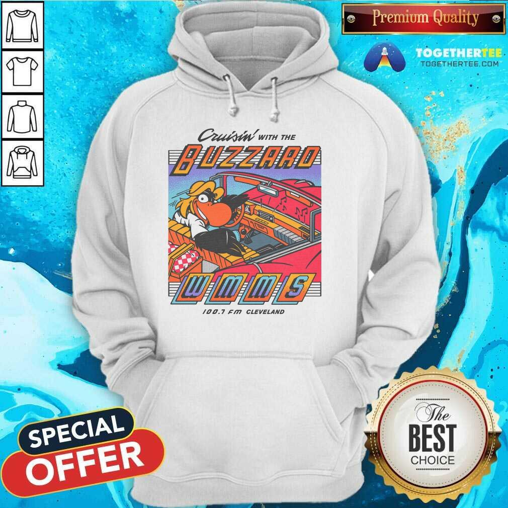 Awesome WMMS Cruisin With The Buzzard 100.7 Cleaveland T-Shirt - Image 2