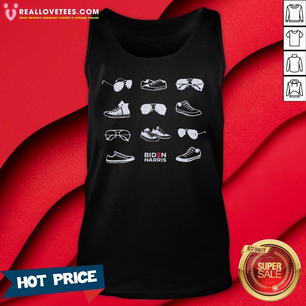 Cute Aviators and Sneakers Navy Biden Harris Shirt - Image 2