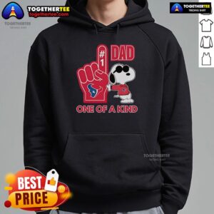 Alternative view of Premium Snoopy Houston Texans #1 DAD One Of A Kind T-Shirt