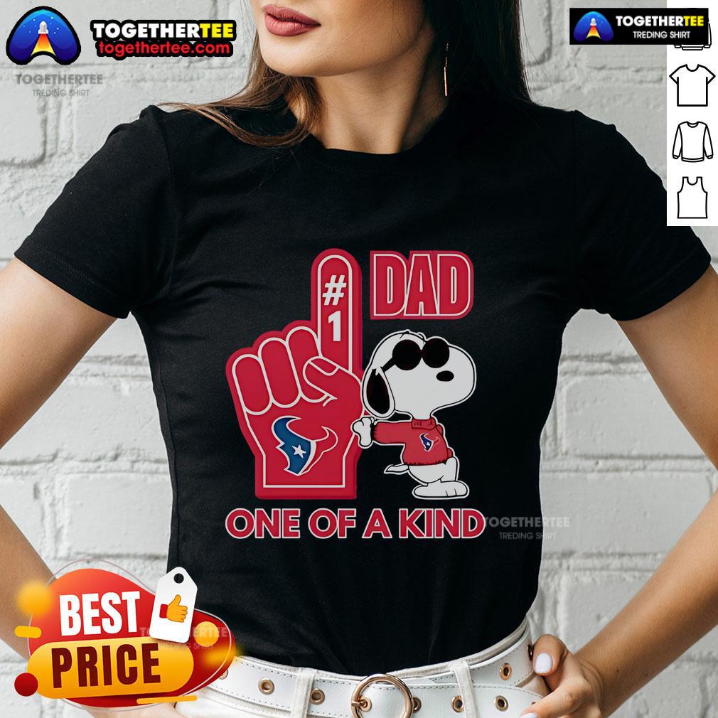 Premium Snoopy Houston Texans #1 DAD One Of A Kind T-Shirt - Image 3