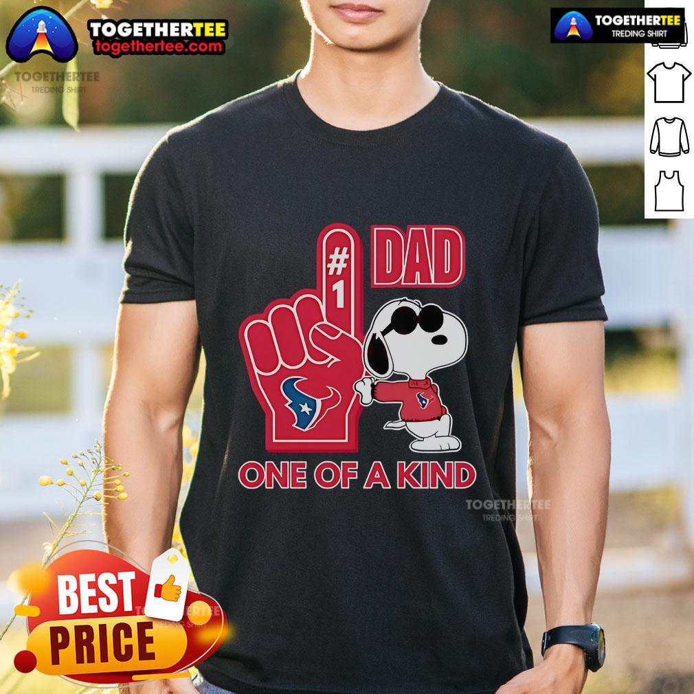 Premium Snoopy Houston Texans #1 DAD One Of A Kind T-Shirt