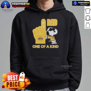 Alternative view of Premium Snoopy Los Angeles Lakers #1 DAD One Of A Kind T-Shirt