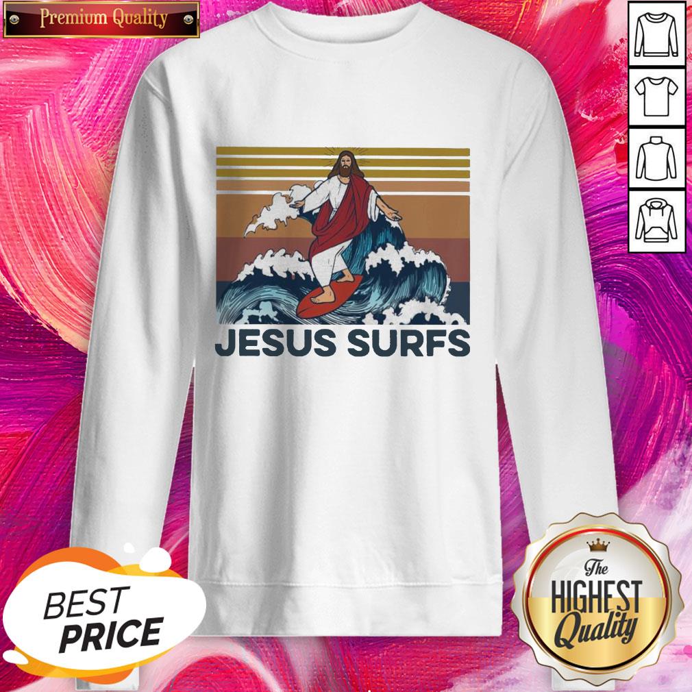 Fantastic Jesus Surfs Vintage Shirt - Image 4