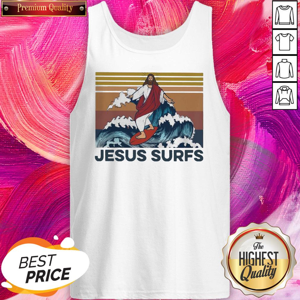 Fantastic Jesus Surfs Vintage Shirt - Image 3