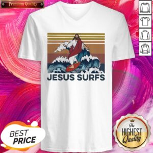 Alternative view of Fantastic Jesus Surfs Vintage Shirt