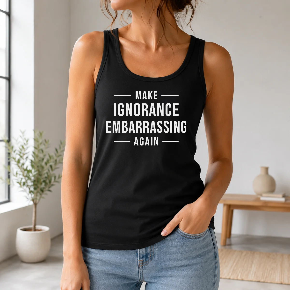 Good Make Ignorance Embarrassing Again Slogan Shirt - Image 3