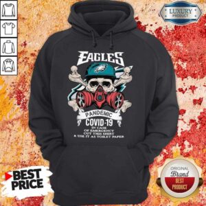 Alternative view of Skull Philadelphia Eagles Pandemic Covid-19 In Case Of Emergency Shirt
