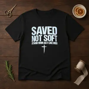 Original Saved Not Soft Stand Firm Act Like Men Christian Shirt