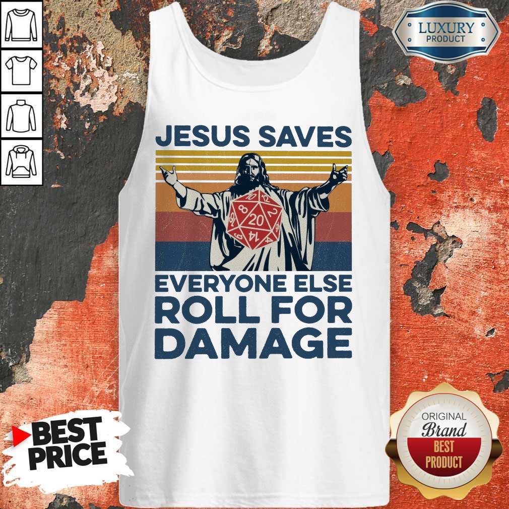 Jesus Saves Everyone Else Roll For Damage Shirt - Image 2
