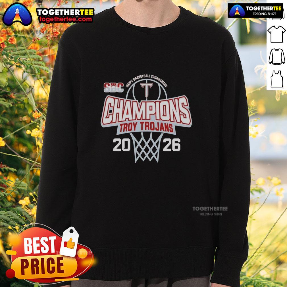 Nice Troy Trojans 2026 Sun Belt Men’s Basketball Tournament Champions T-Shirt - Image 5