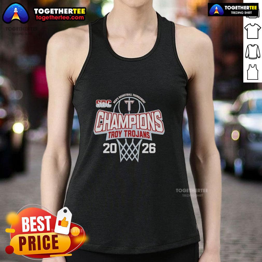 Nice Troy Trojans 2026 Sun Belt Men’s Basketball Tournament Champions T-Shirt - Image 4