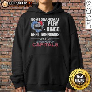 Alternative view of Official Some Grandmas Play Bingo Real Grandmas Watch Washington Capitals T-Shirt
