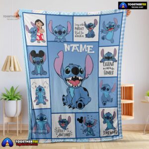 Disney Cartoon Stitch With Friends Blanket Customize Blanket