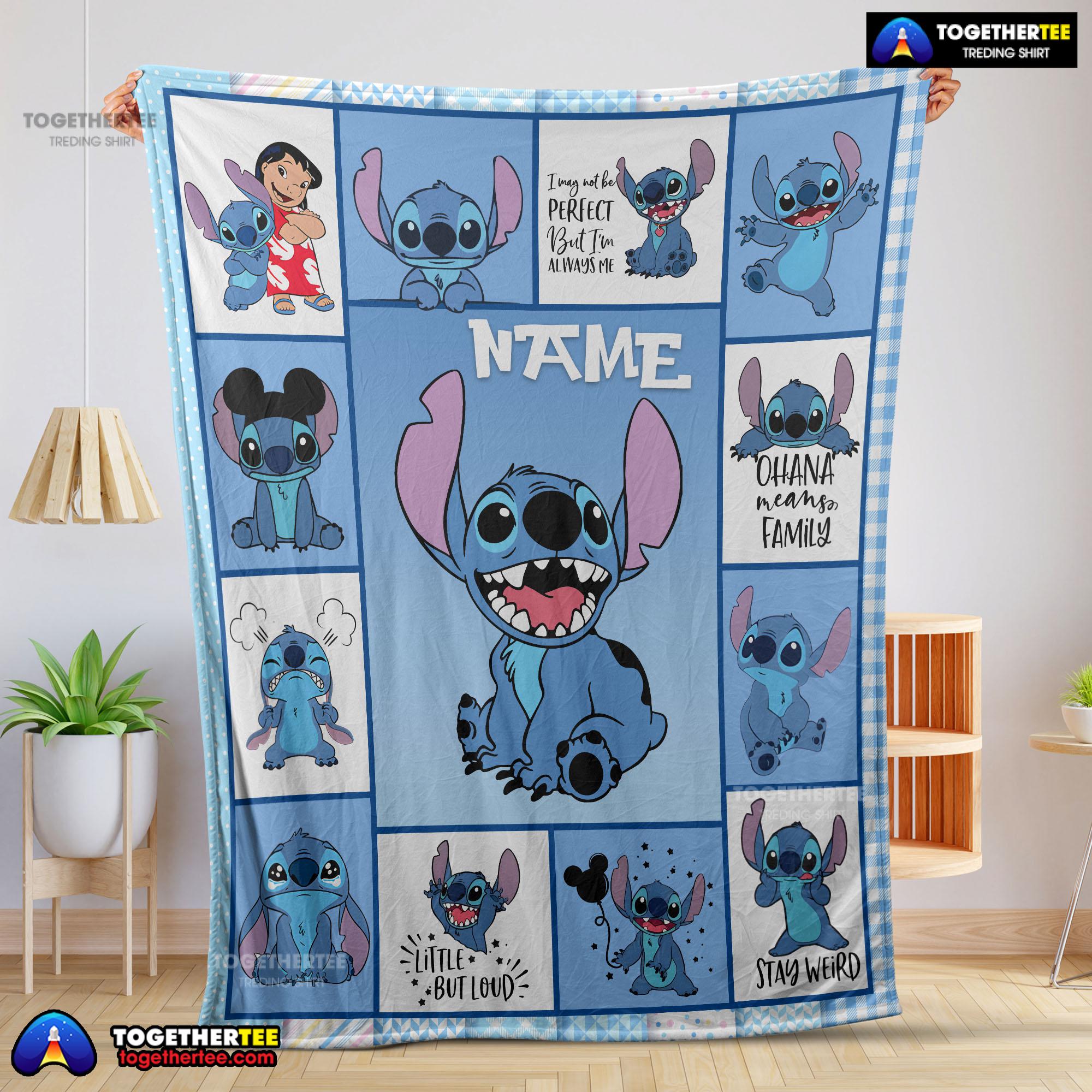Disney Cartoon Stitch With Friends Blanket Customize Blanket