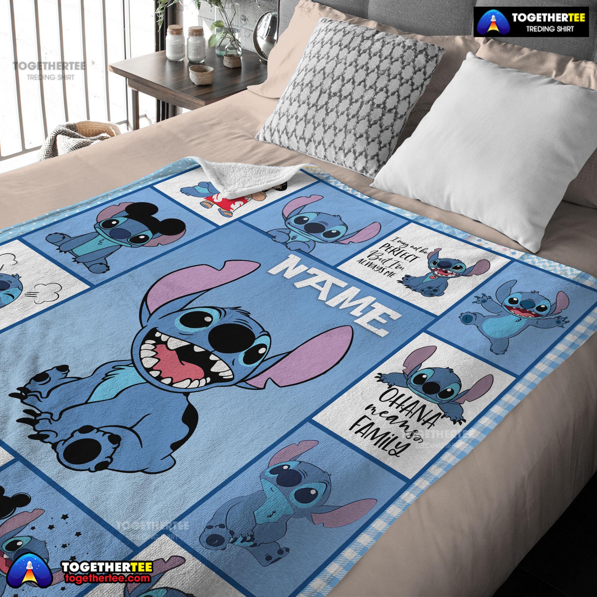 Disney Cartoon Stitch With Friends Blanket Customize Blanket - Image 2