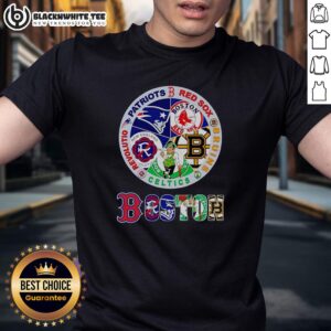 Official Boston Sports Patriots Red Sox Bruins Celtics Revolution Logo T-Shirt