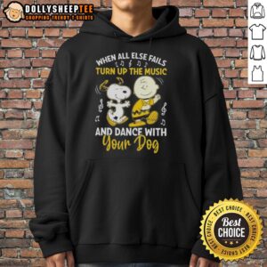 Alternative view of Awesome Snoopy And Charlie Brown When All Else Fails Turn Up The Music And Dance With Your Dog T-Shirt