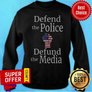 Alternative view of Official Defend The Police Defund The Media American Flag Shirt
