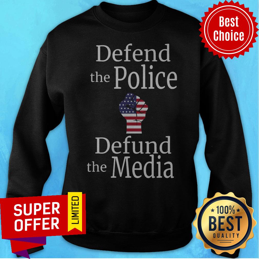 Official Defend The Police Defund The Media American Flag Shirt - Image 2
