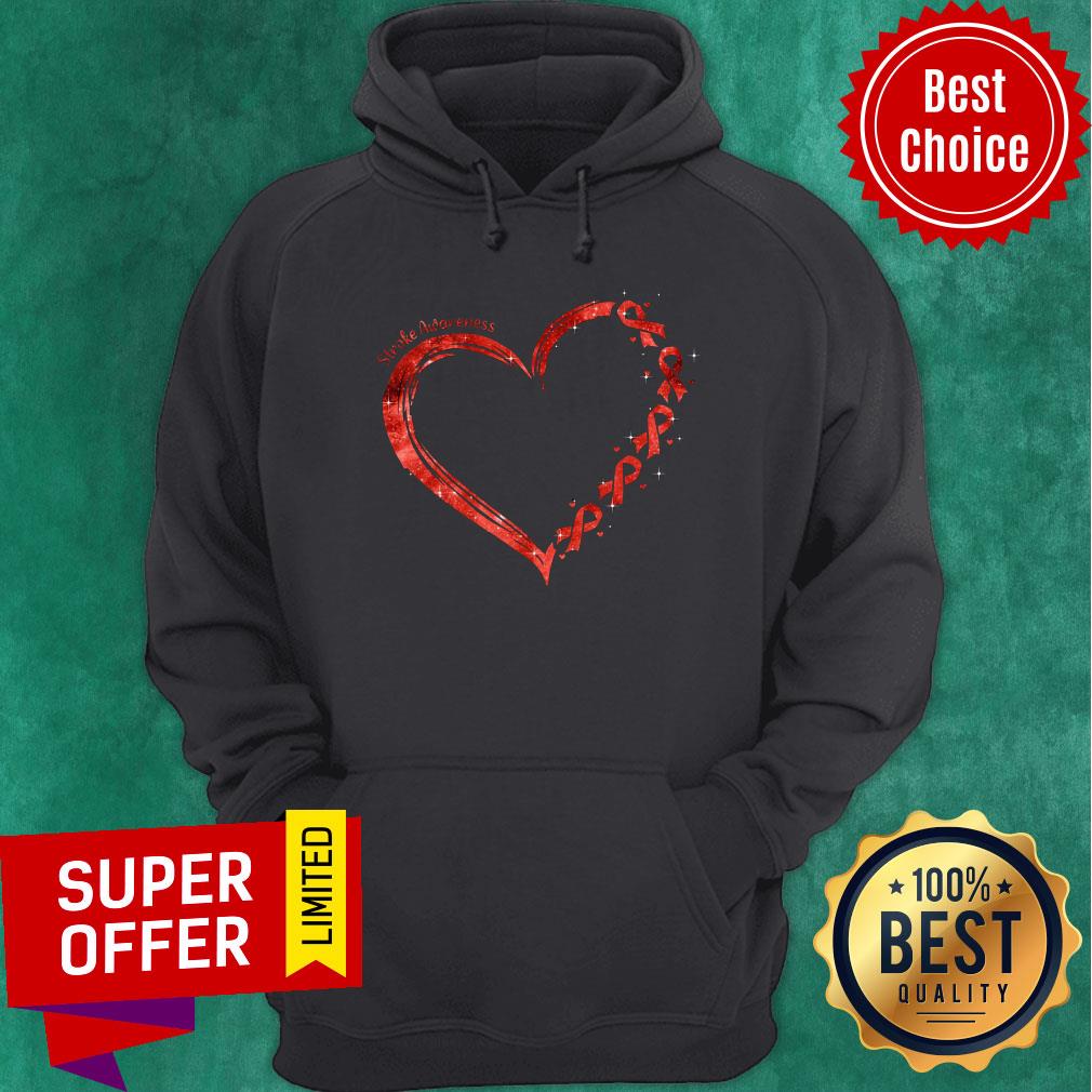 Stroke Awareness Red Heart Shirt - Image 2