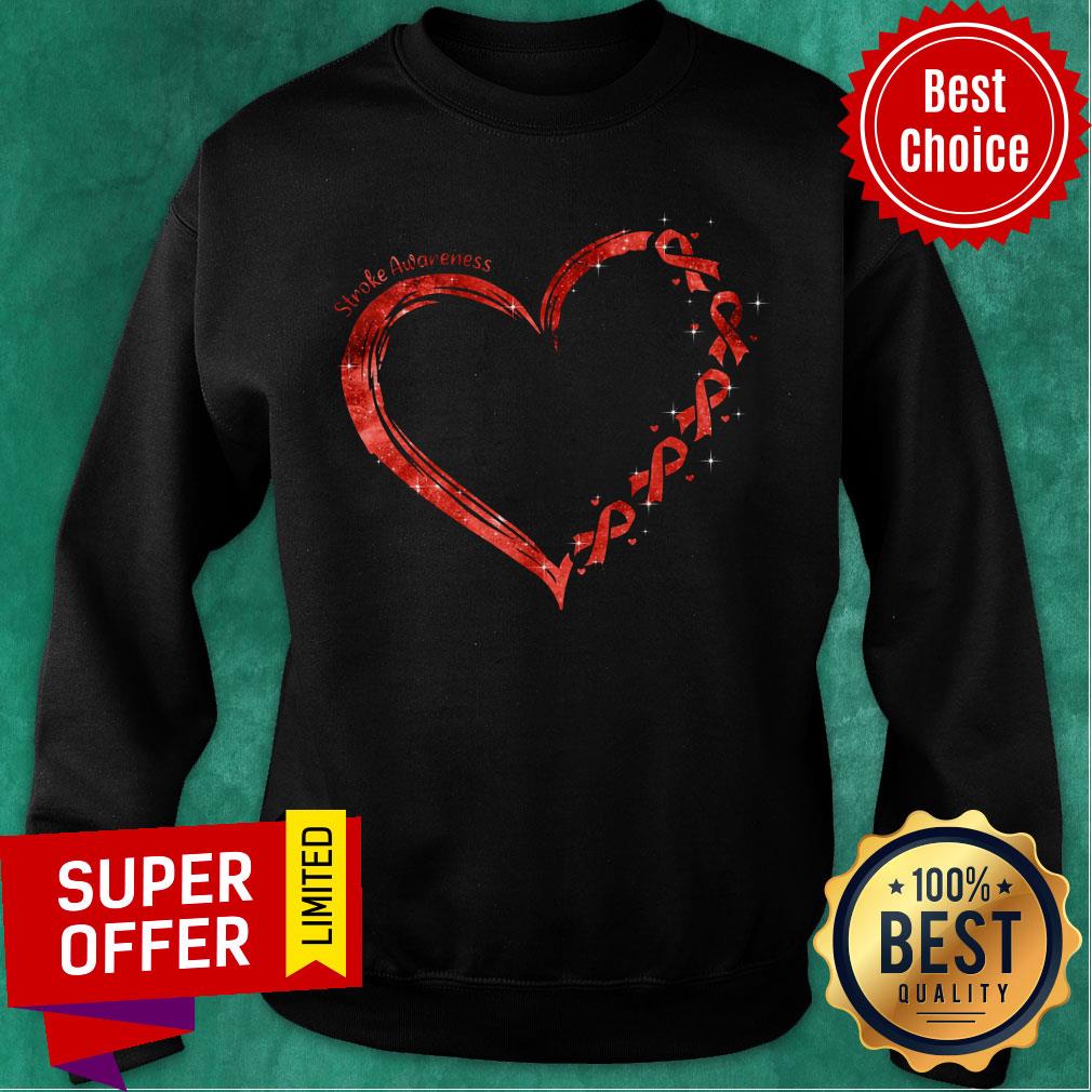 Stroke Awareness Red Heart Shirt - Image 5