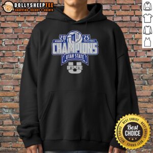 Alternative view of Original Utah State Aggies 2025 Mountain West Women's Volleyball Champions T-Shirt