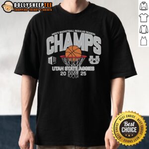 Original Utah State Aggies Men's Basketball 2025 Mountain West Regular Season Champions T-Shirt
