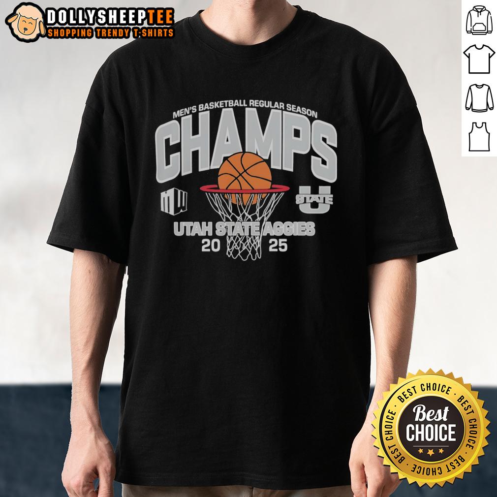 Original Utah State Aggies Men's Basketball 2025 Mountain West Regular Season Champions T-Shirt