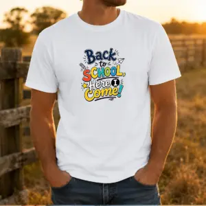 Official Back To School Here I Come Line Art Shirt