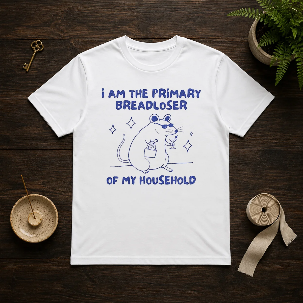 Premium I Am The Primary Breadloser Of My Household Rat Shirt