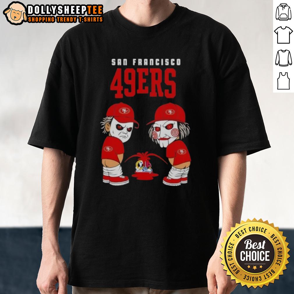 Top San Francisco 49ers X Michael Myers And Billy The Puppet Piss On T-Shirt