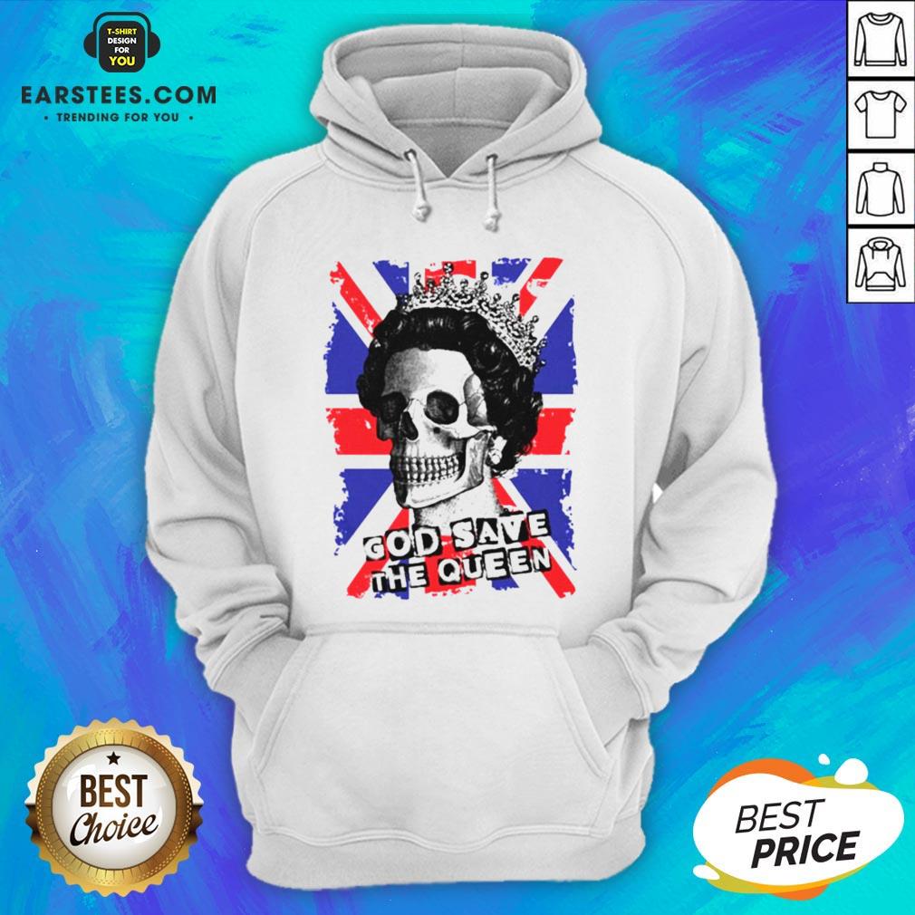 Awesome Skull God Save The Queen American Flag Shirt - Image 2