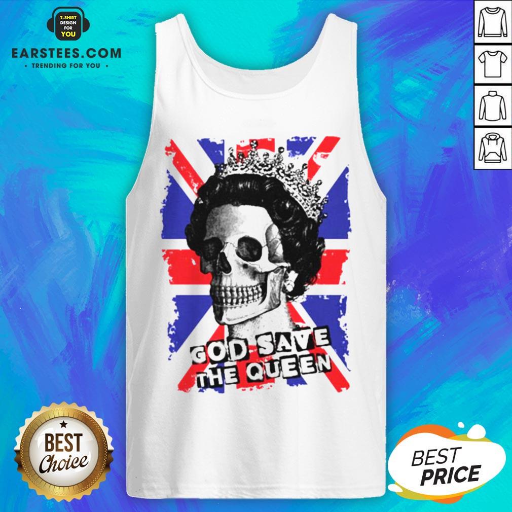 Awesome Skull God Save The Queen American Flag Shirt - Image 4