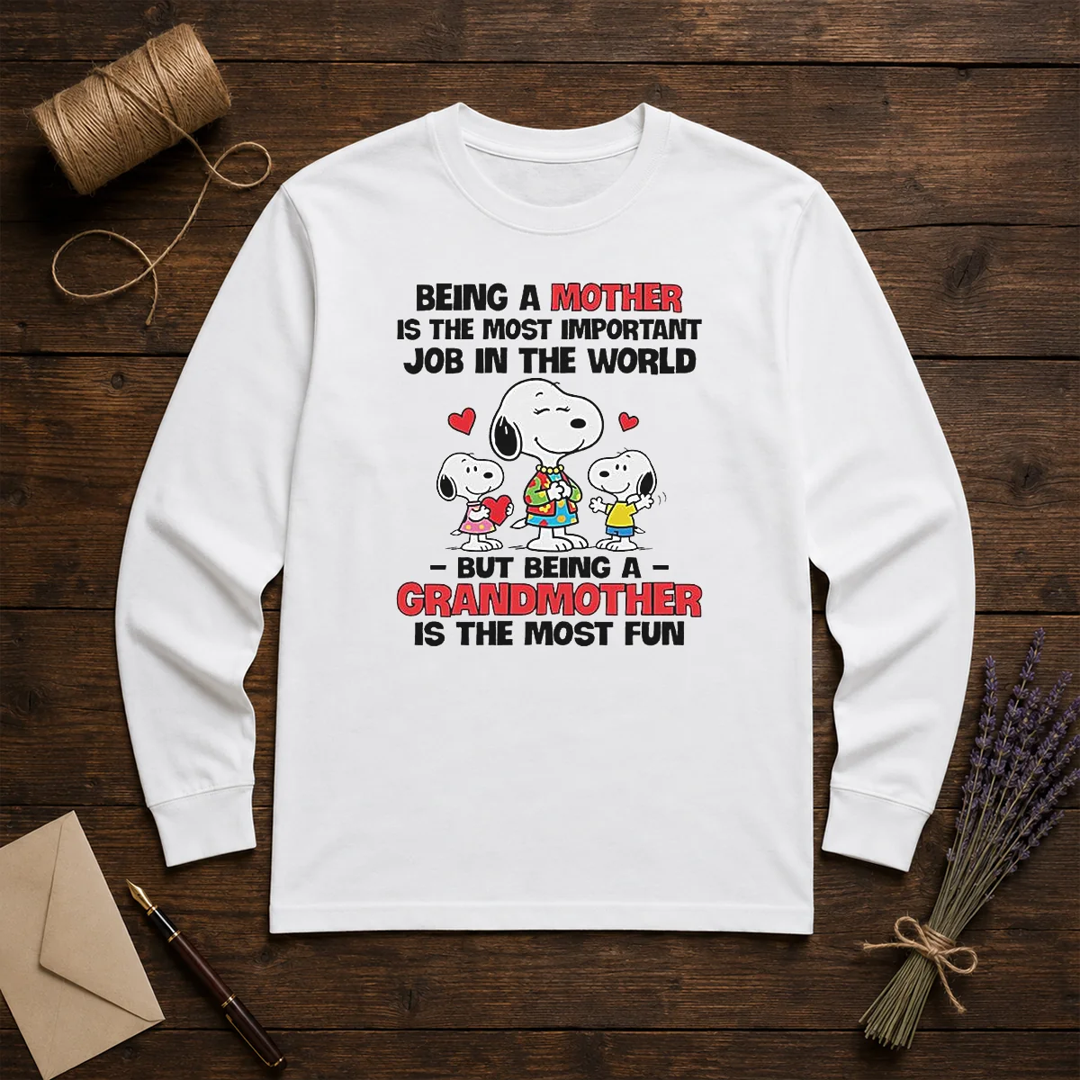Premium Snoopy Peanuts Being A Mother Is The Most Important Job But Being A Grandmother Shirt - Image 5