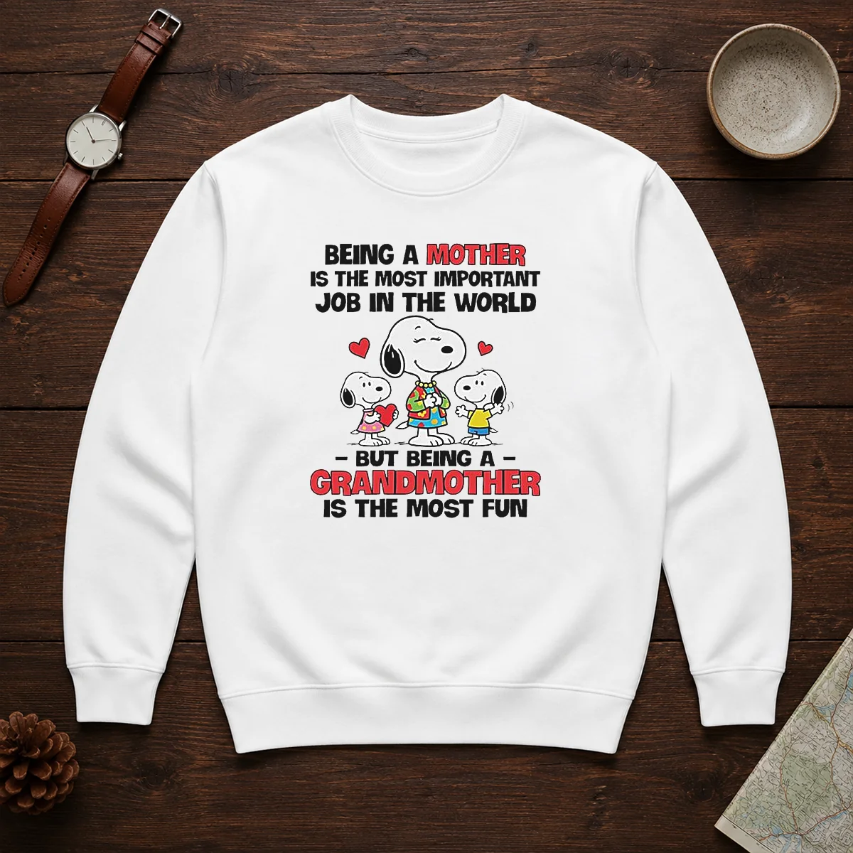 Premium Snoopy Peanuts Being A Mother Is The Most Important Job But Being A Grandmother Shirt - Image 7