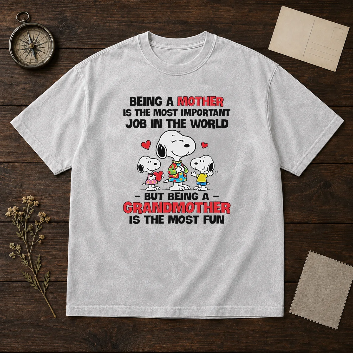 Premium Snoopy Peanuts Being A Mother Is The Most Important Job But Being A Grandmother Shirt - Image 8