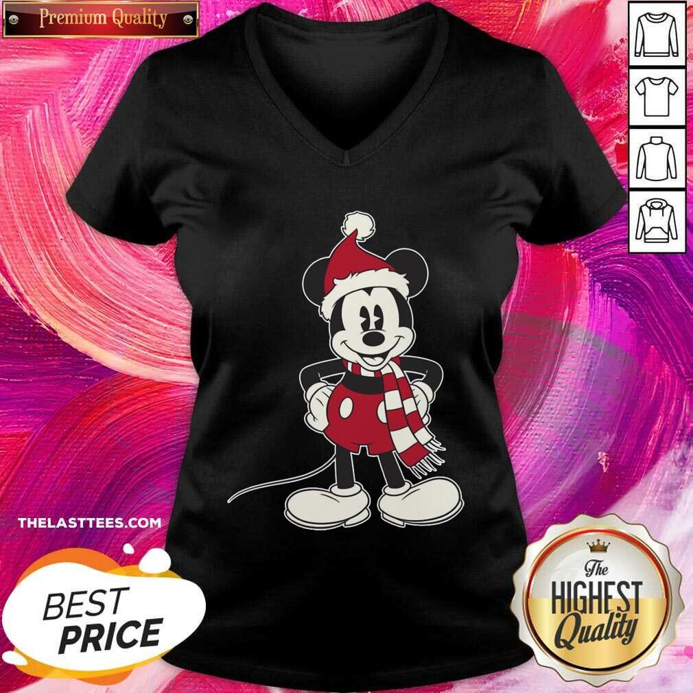 Great Mickey Mouse Santa Hat Merry Christmas Shirt - Image 2