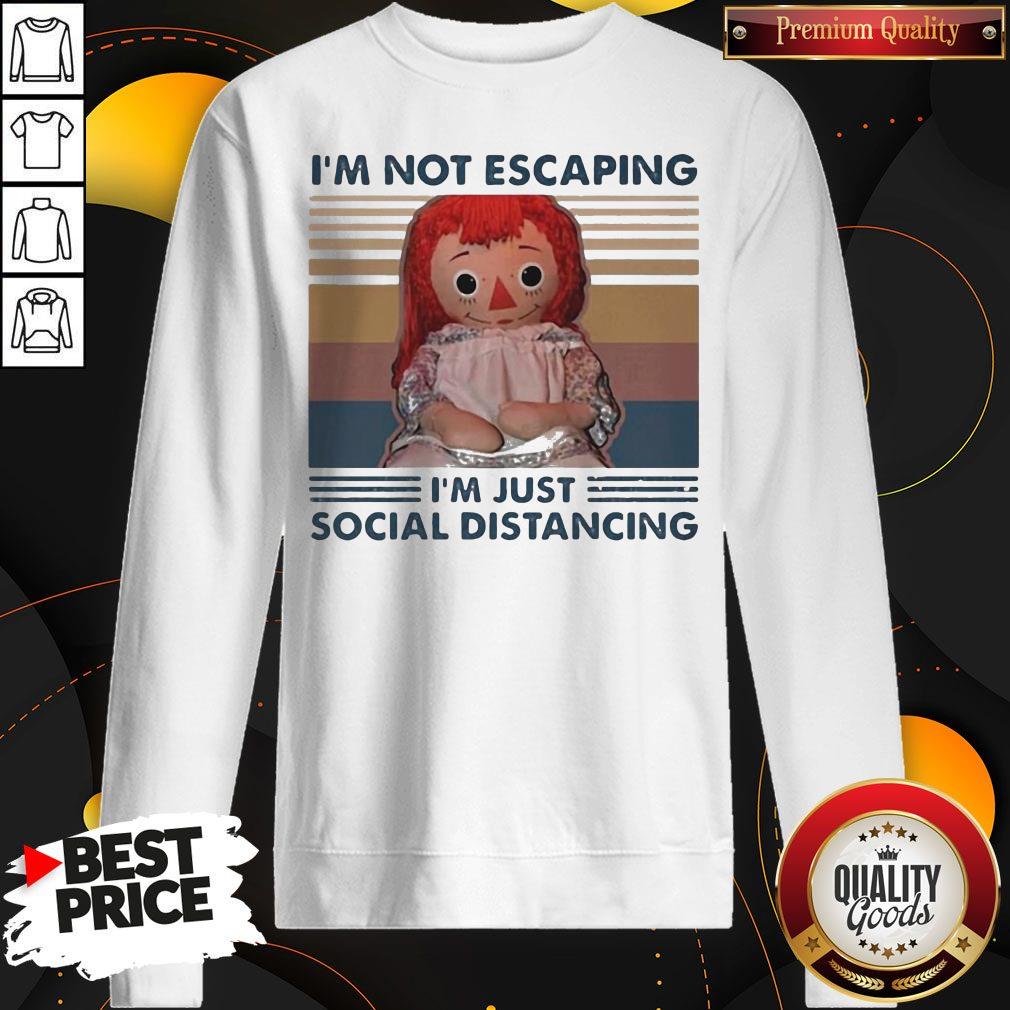 I'm Not Escaping I'm Just Social Distancing Annabell Vintage Retro Shirt - Image 2