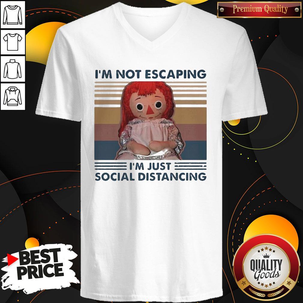 I'm Not Escaping I'm Just Social Distancing Annabell Vintage Retro Shirt - Image 4