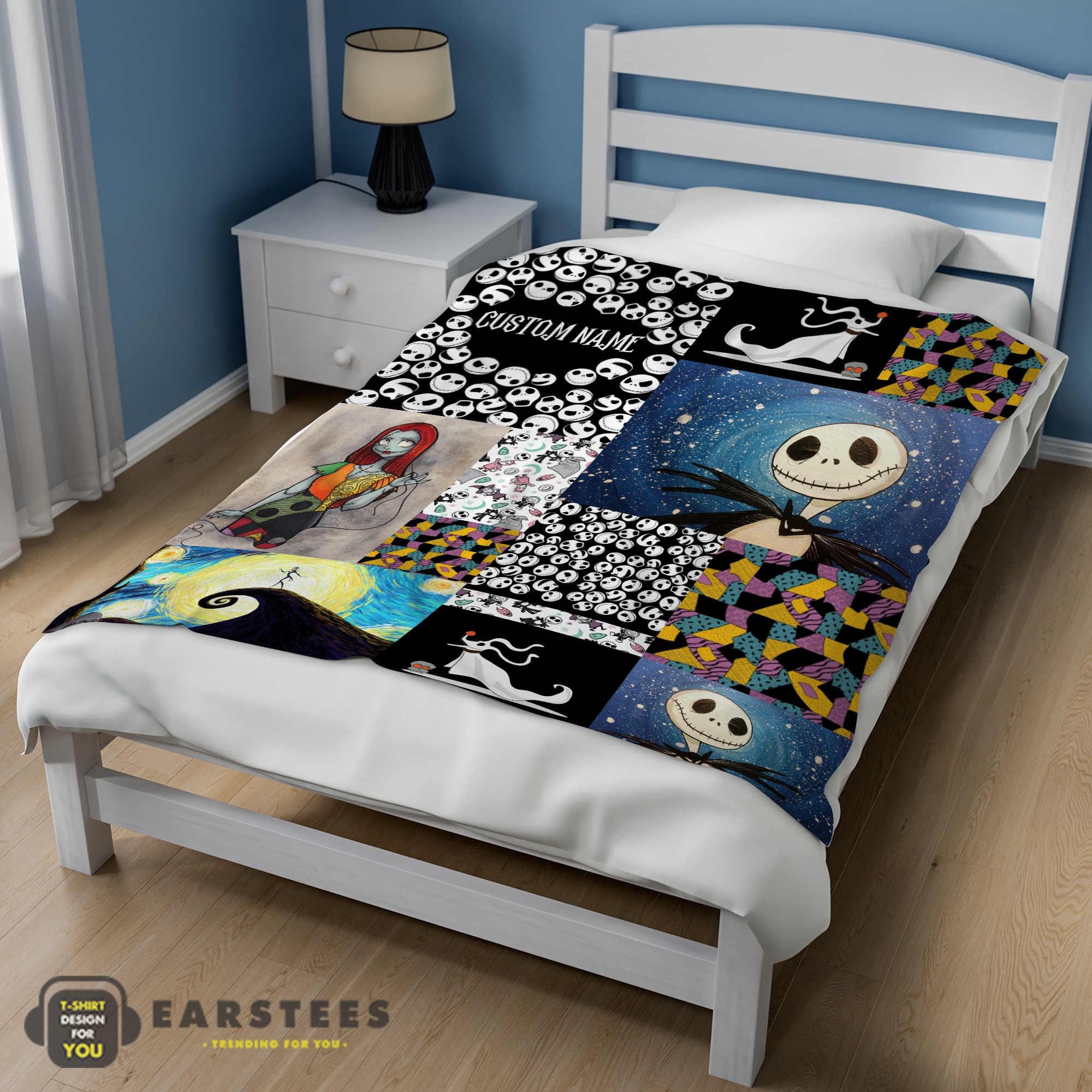 Good The Nightmare Before Christmas Jack Skellington Sally Zero Halloween Customized Blanket - Image 3