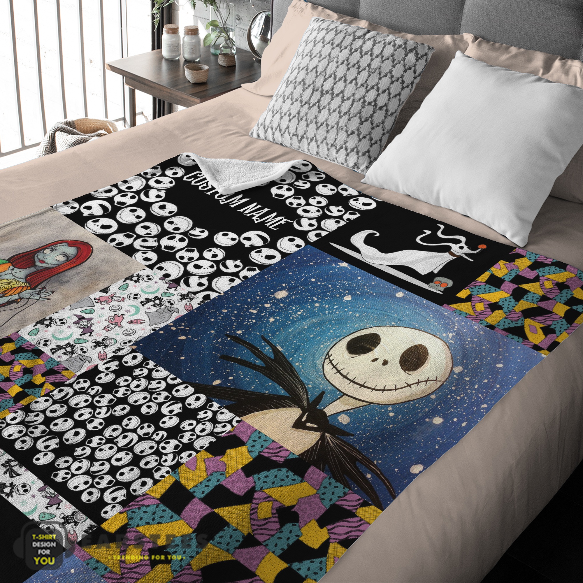 Good The Nightmare Before Christmas Jack Skellington Sally Zero Halloween Customized Blanket - Image 2
