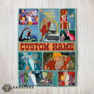Good The Sword In The Stone Magical Journey Collage Blanket Fleece Customized Blanket